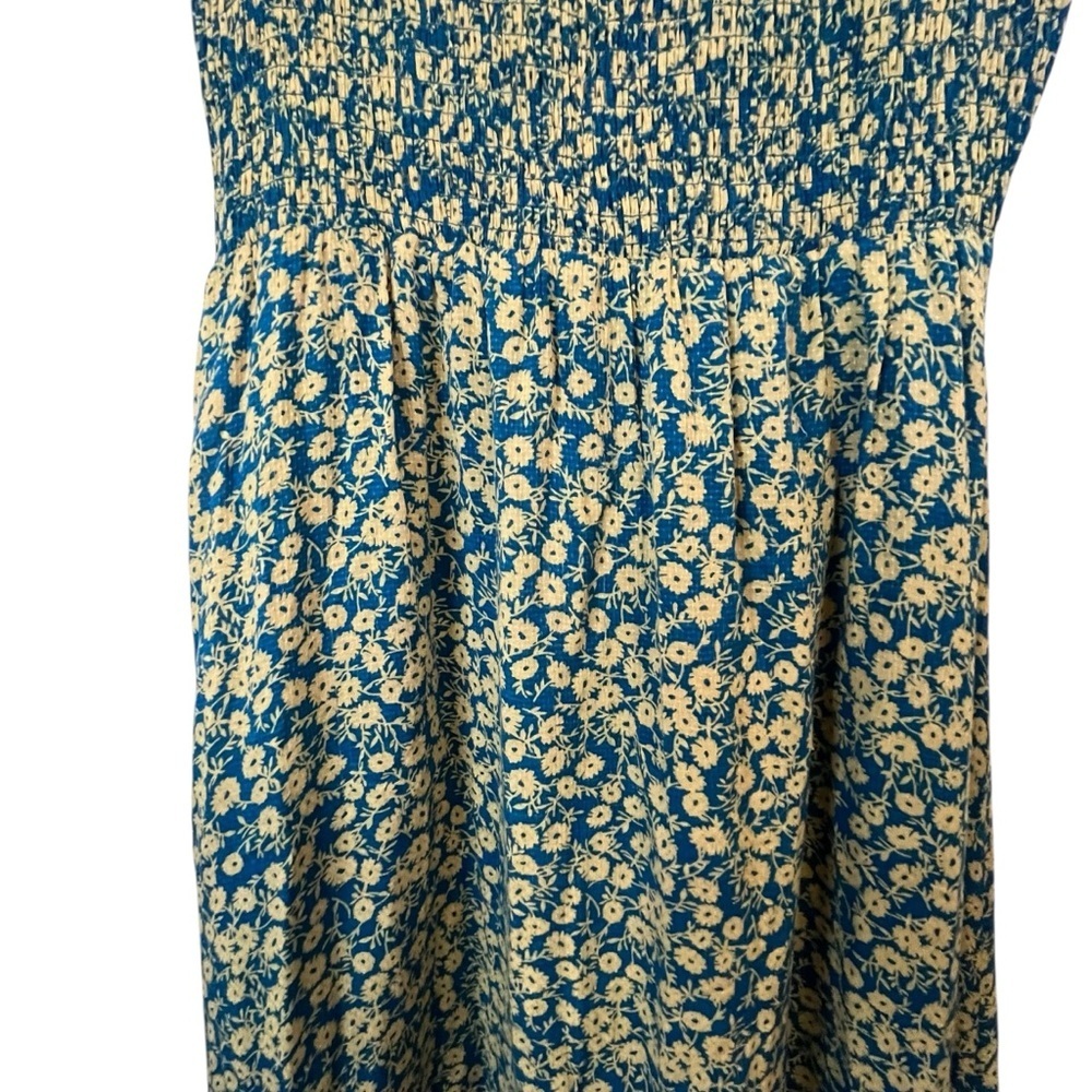 Lost + Wander Blossom Bloom Teal Gold Ditzy Floral Smocked Bodice Dress SZ XS - Picture 13 of 16